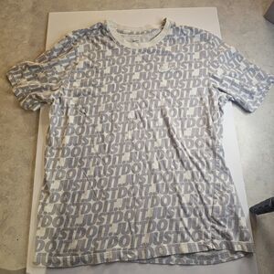 Nike Men's Short Sleeve Just Do It T-shirt Gray White Sz Medium Gorp Core V0468